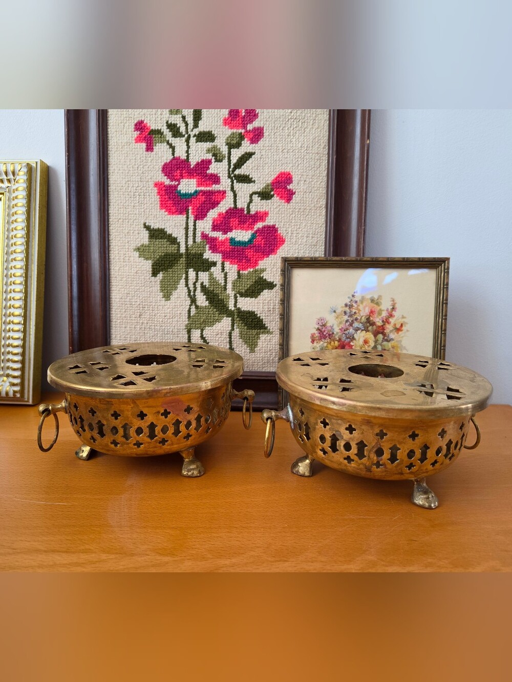 Vintage 1960s Brass Tea Warmers Set of 2 – Stövchen / Réchaud